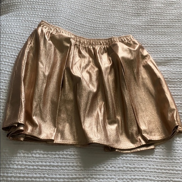 BCBG Gold Pleated Mini Skirt - Picture 1 of 3